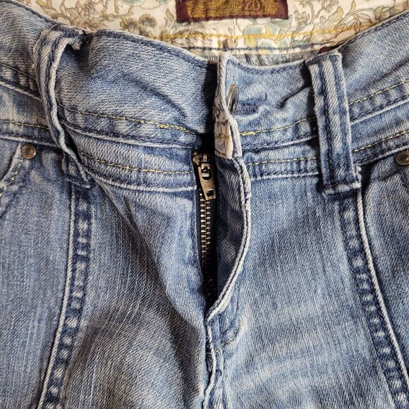 ZD Zana Di Blue Jeans Y2K Size 13 Silver Metallic Stitching Straight Leg 33x31 - Picture 7 of 11